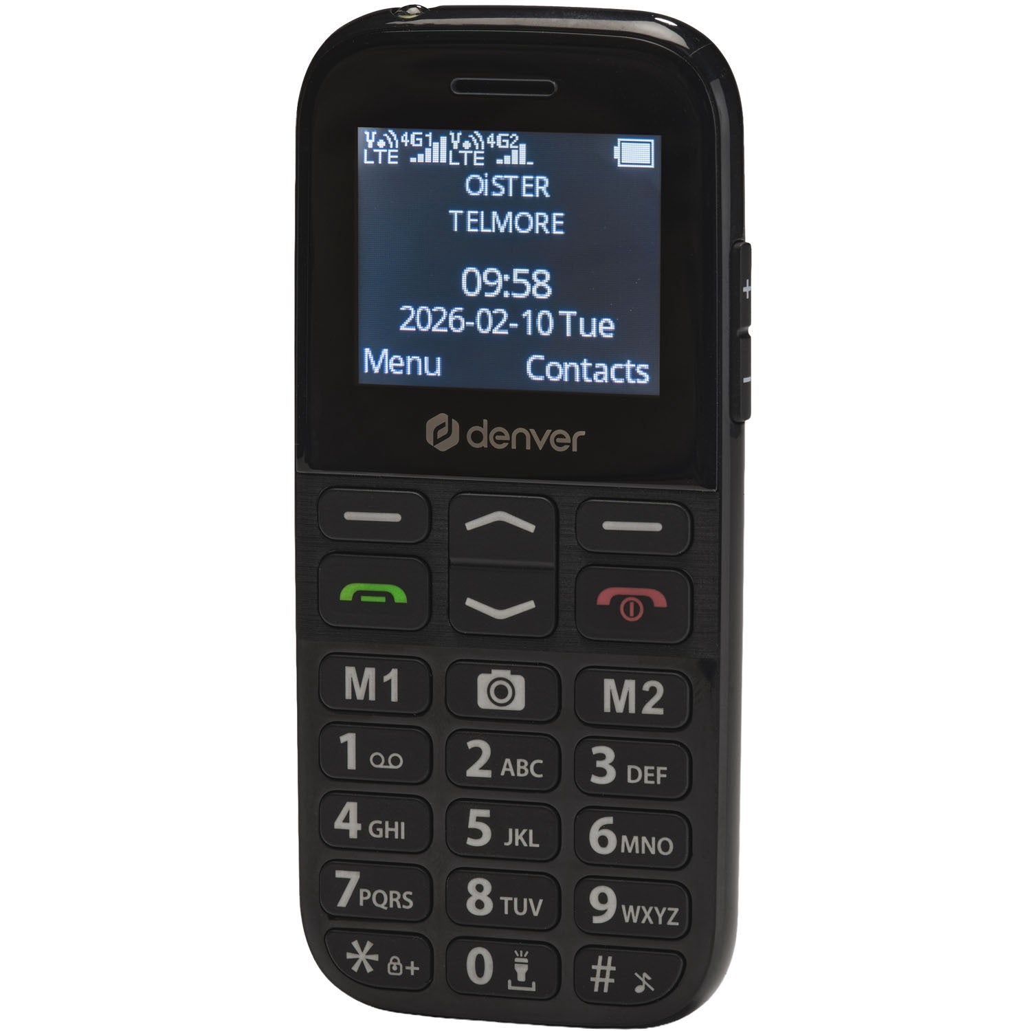 4G Senior Phone, Dual SIM, SOS Button, FM Radio, Black