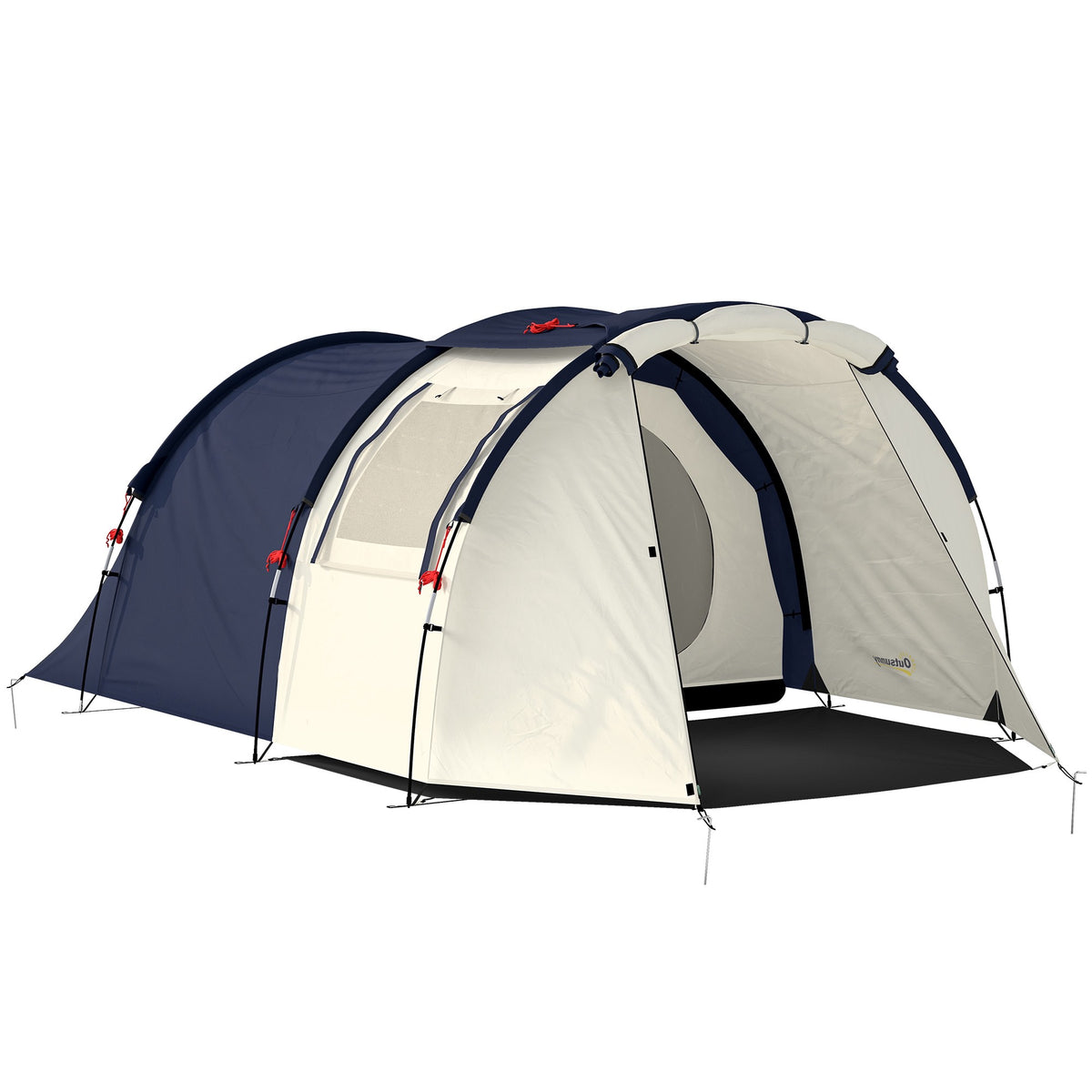 4-Person Family Tunnel Tent with Living Area, 3000mm Waterproof