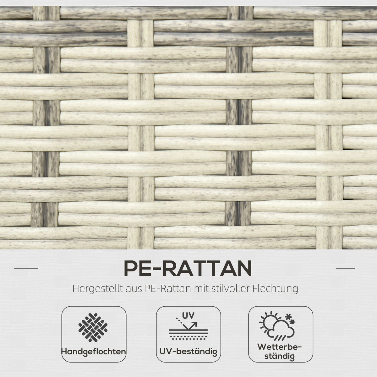 4 Person Pe Rattan Garden Furniture Set Weather Resistant Removable Gray Covers