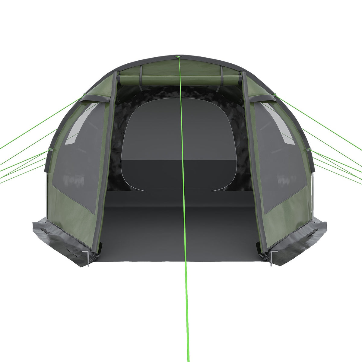 4 Person Tunnel Tent Camping Tent With Uv Protection Window Family Tent With Carry Bag 2000Mm Hydrostatic Head Trekking Green
