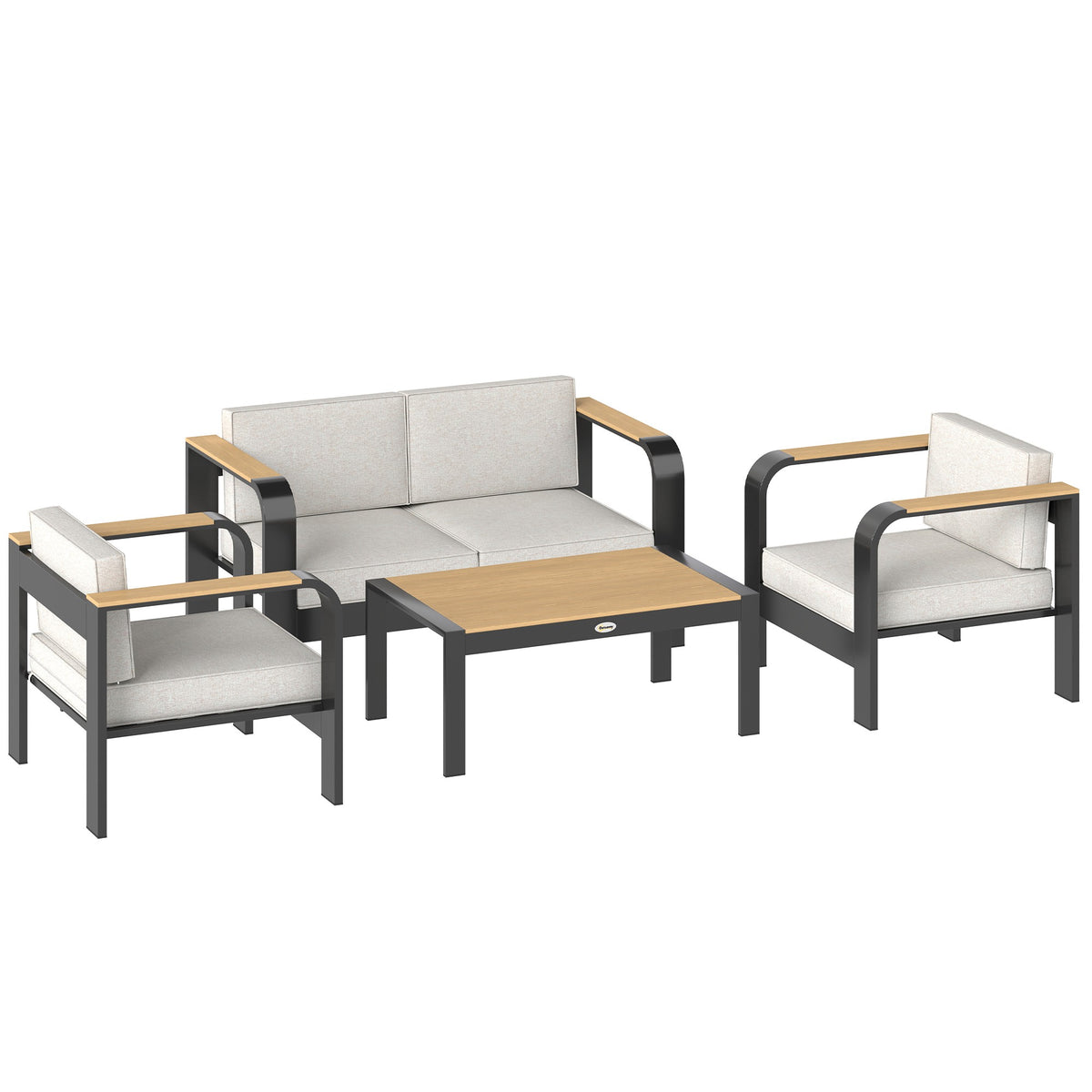 4-Piece Modular Patio Furniture Set with Deep Seats