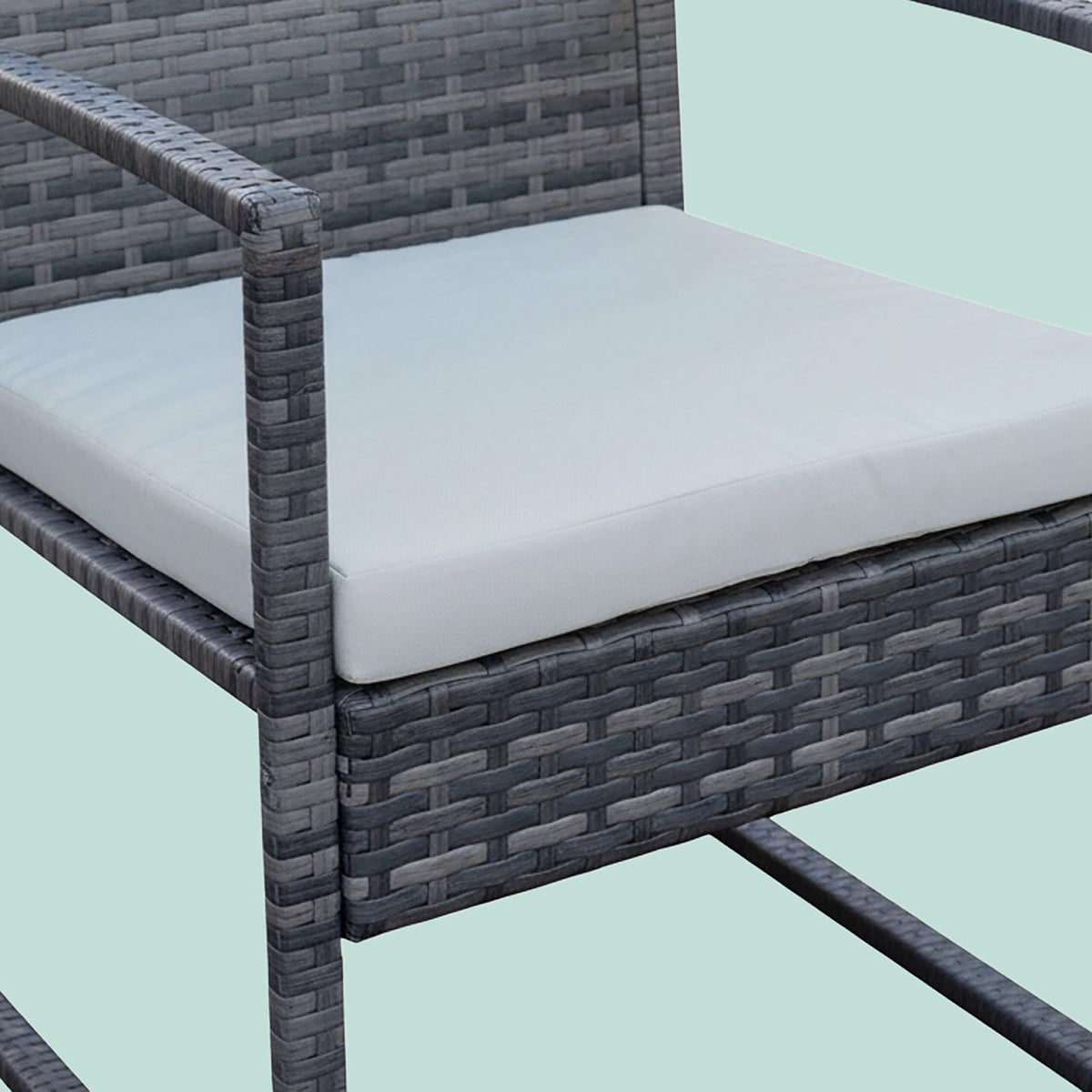 4-Piece Outdoor Rattan Furniture Set with Cushions