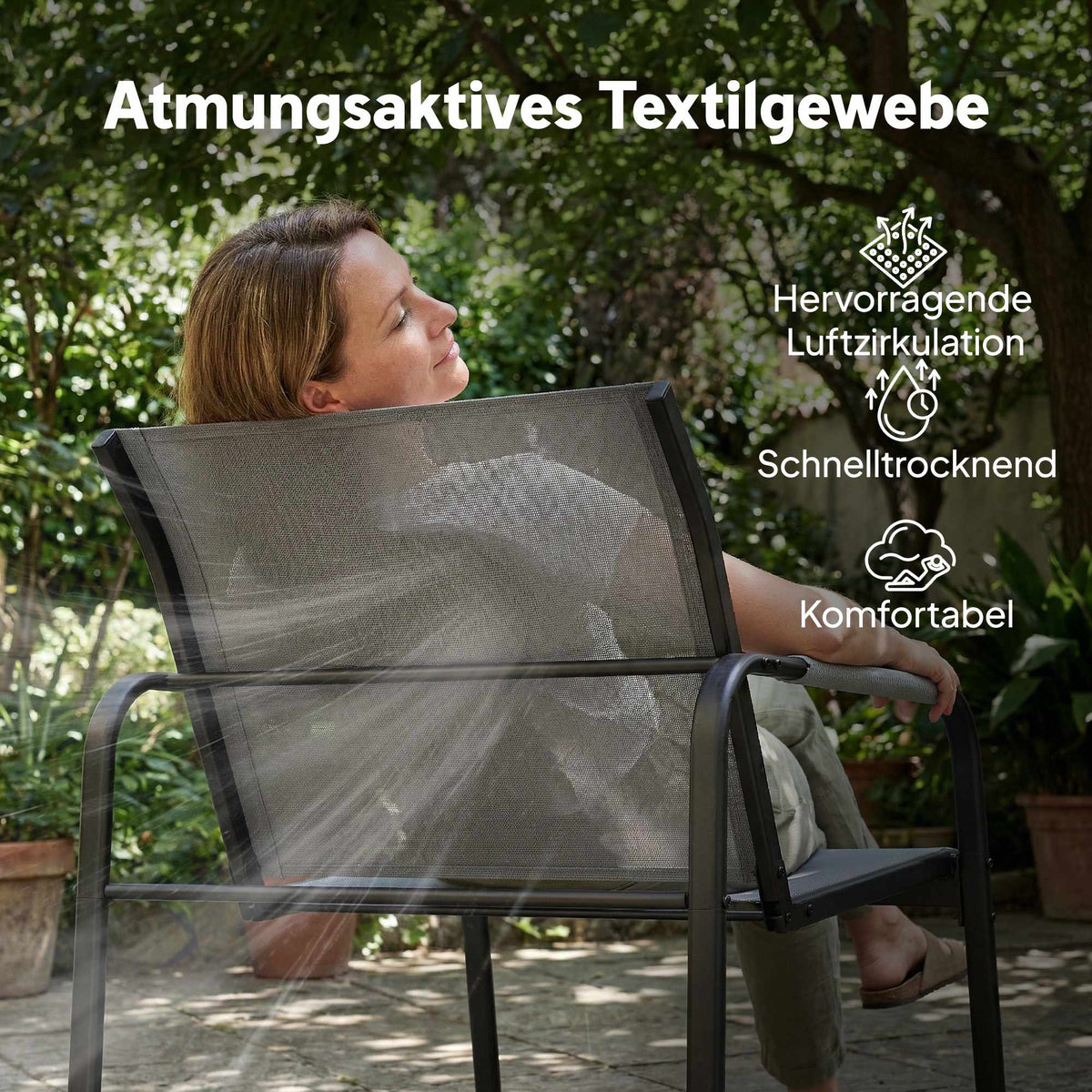 4-Piece Patio Furniture Set, Galvanized Steel, Quick-Dry Fabric
