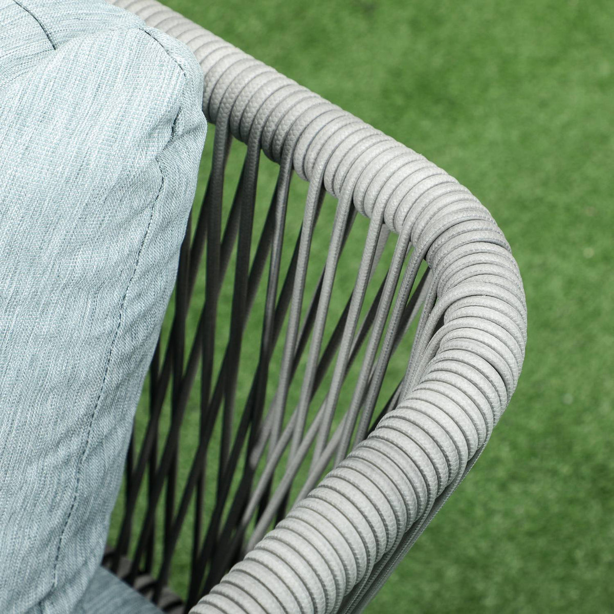 4-Piece Rattan Garden Furniture Set, Seating Set With Cushions, Seating Group With 2 Double Sofas, 1 Corner Sofa, 1 Coffee Table, Garden Set For Balcony, Terrace, Aluminum + Polyester, Gray