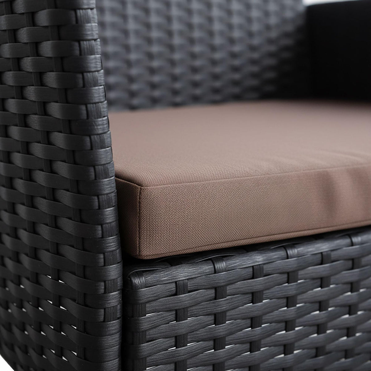 4-Piece Rattan Garden Furniture Set with Cushions