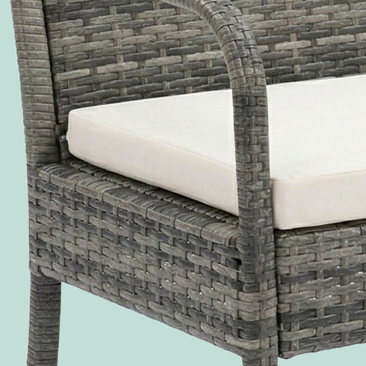 4-Piece Rattan Garden Set with Cushions