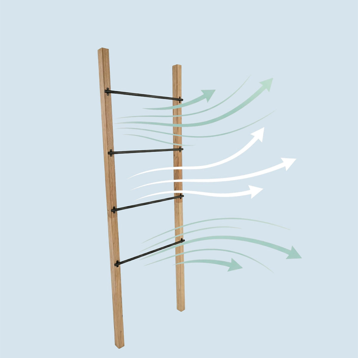 4-Rung Towel Ladder, Pine & Steel, Natural/Black