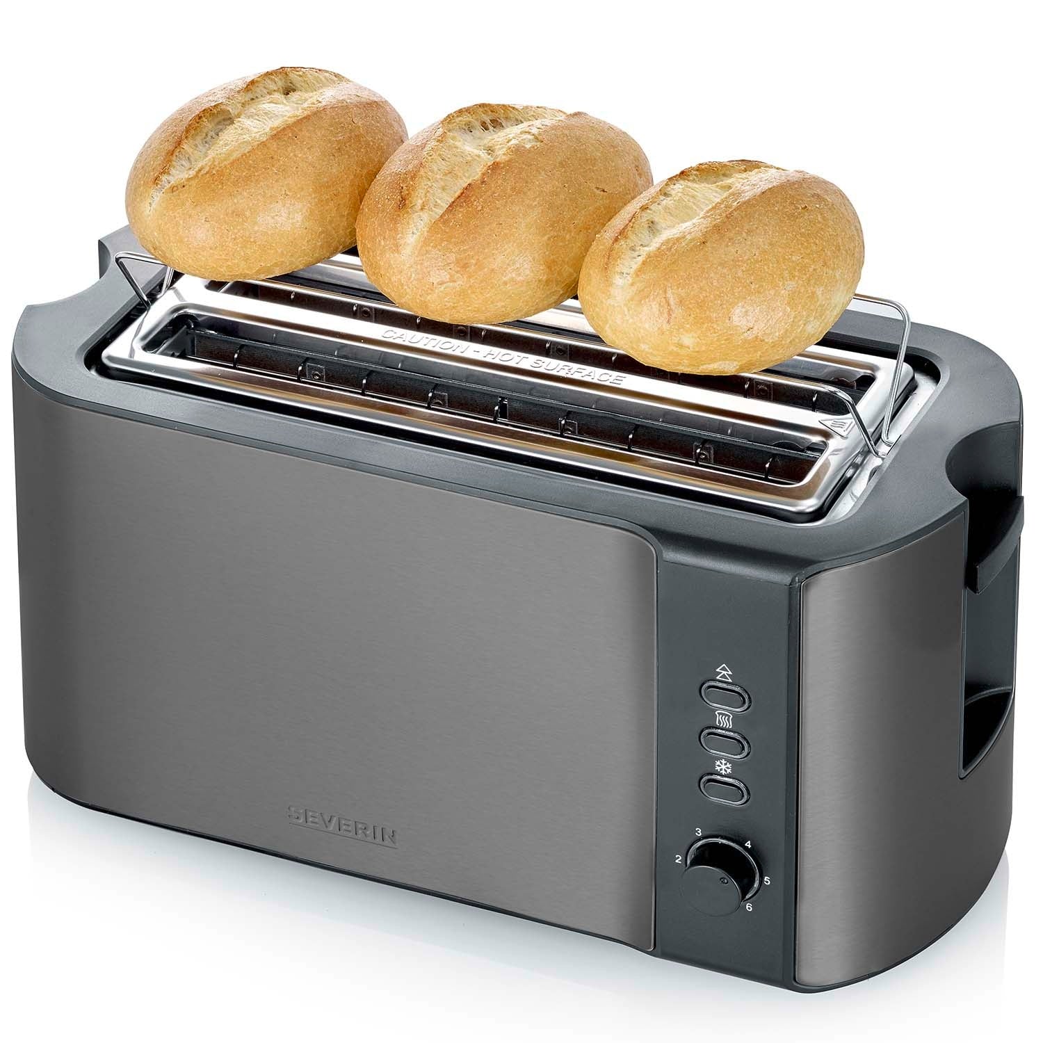 4-Slice Toaster with Bun Warmer, Stainless Steel