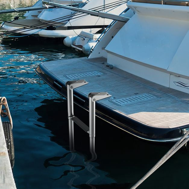 4-Step Telescoping Boat Ladder, 304 Stainless, 500 lb