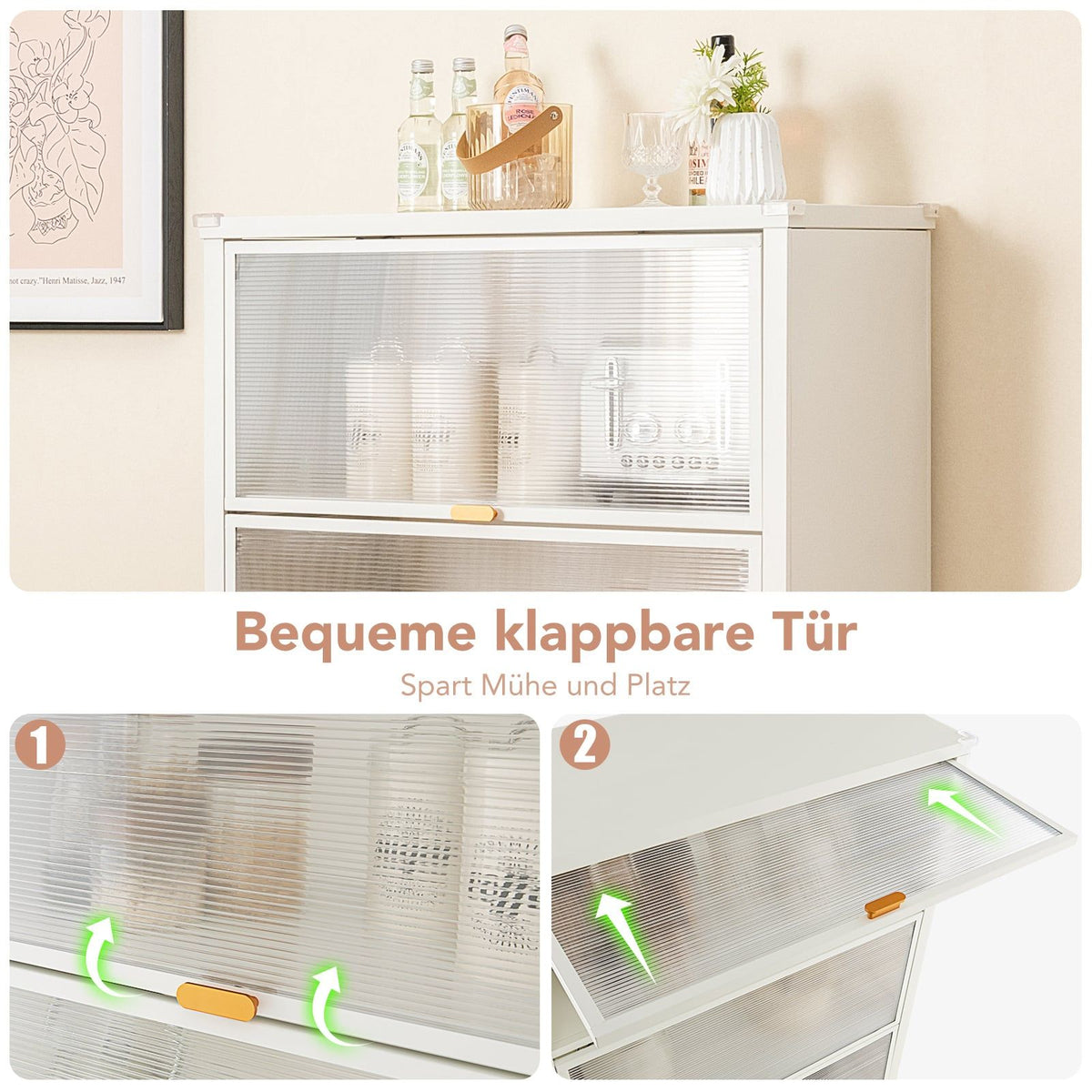 4-Tier Kitchen Rack with Wheels and Folding Doors