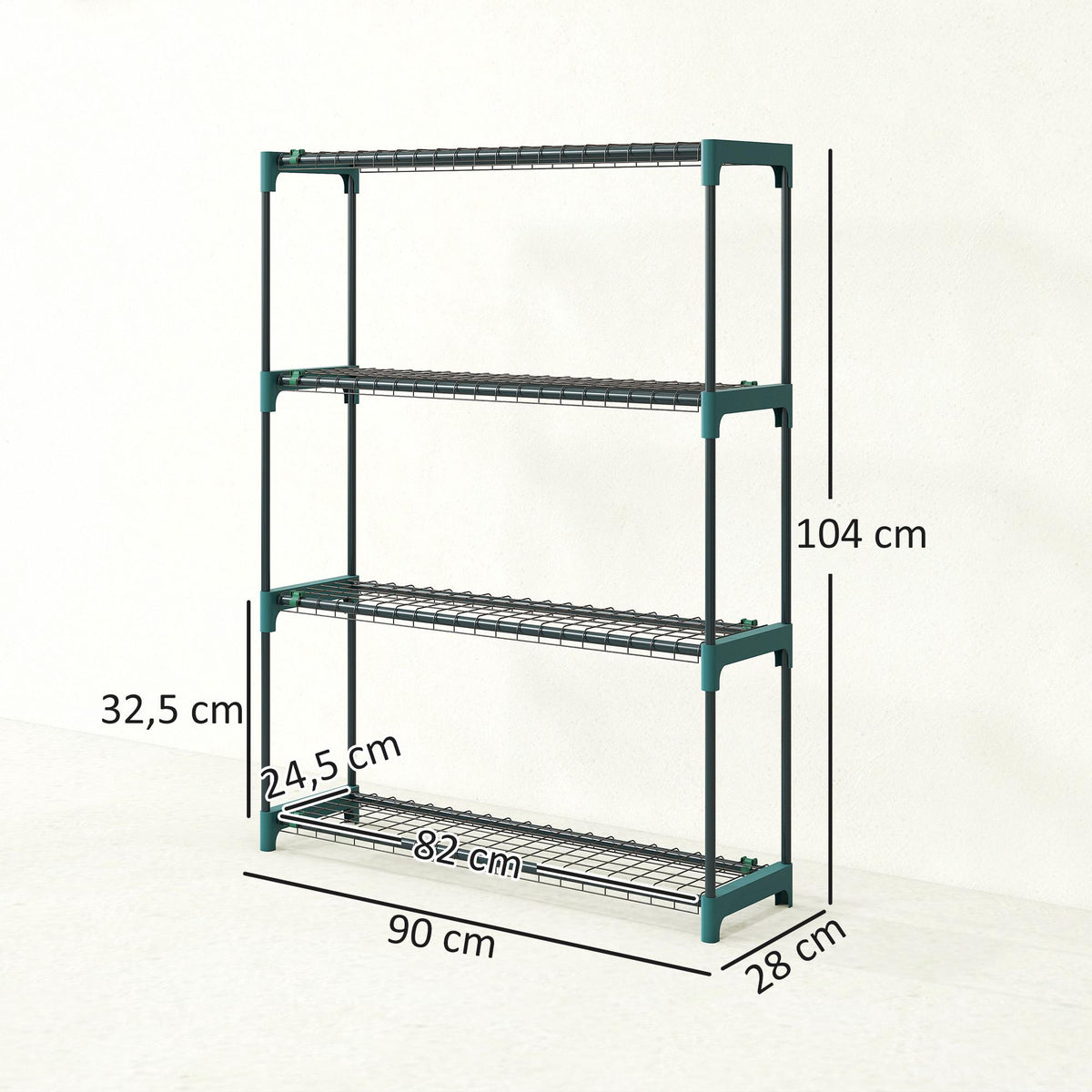4-Tier Plant Stand Set, Indoor Outdoor Steel, 104 cm