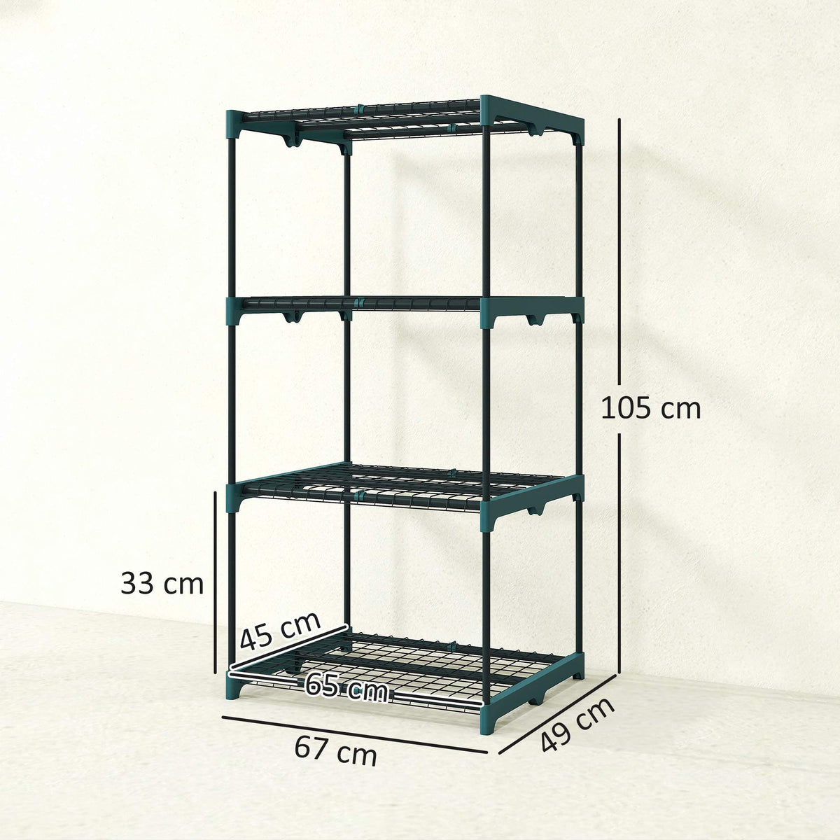 4-Tier Plant Stand, Steel Frame, Indoor/Outdoor Use