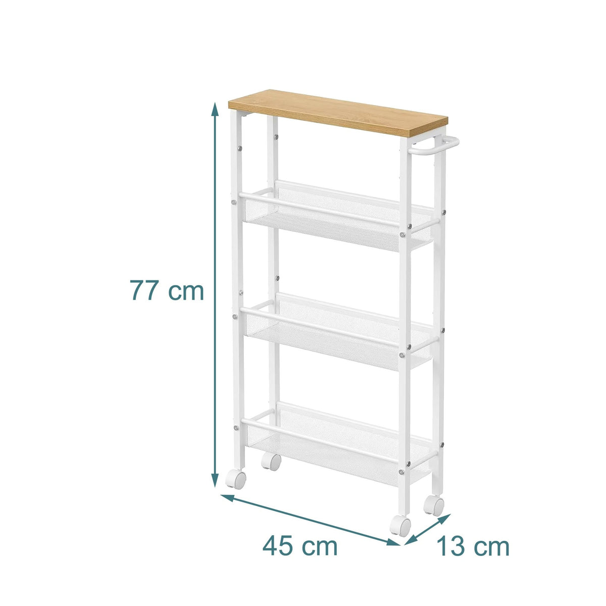 4-Tier Slim Trolley for Kitchen or Bathroom Storage