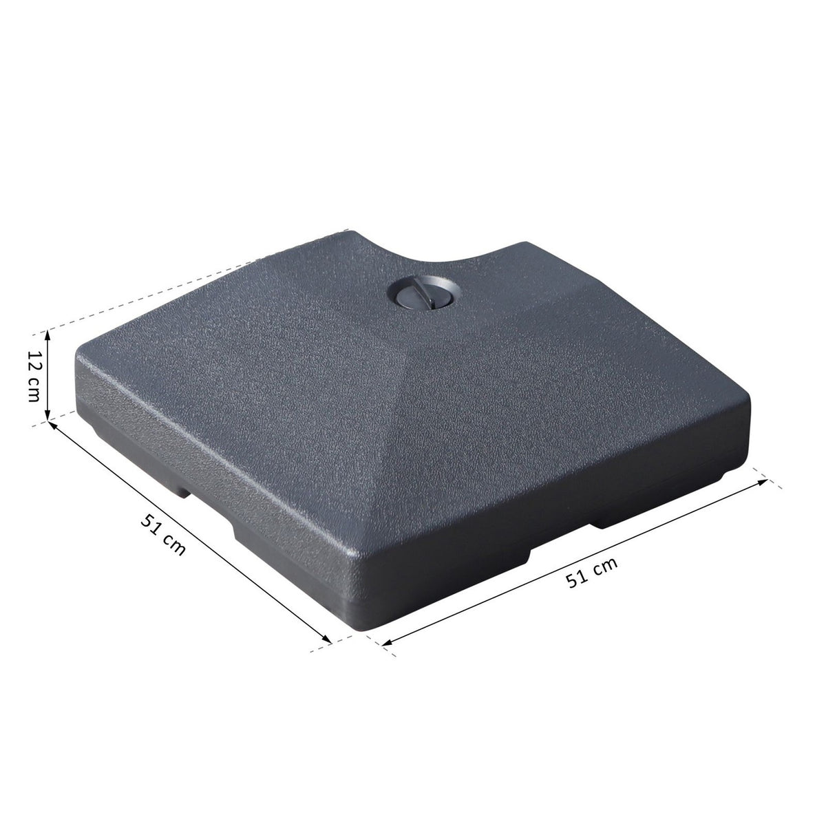 4 X Parasol Weight Parasol Stands Can Be Filled With Sand Water Hdpe Plastic Black Dimensions Per Element 51 X 51 X 12 Cm Up To 130 Kg