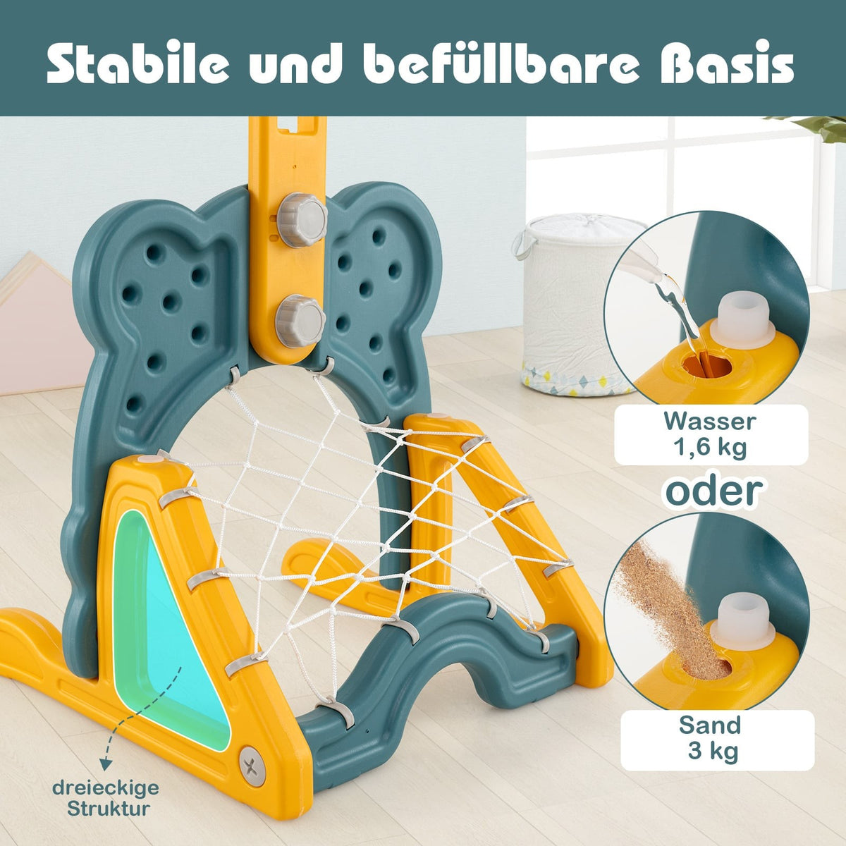 4-in-1 Adjustable Kids Sports Center – Basketball, Soccer, Golf