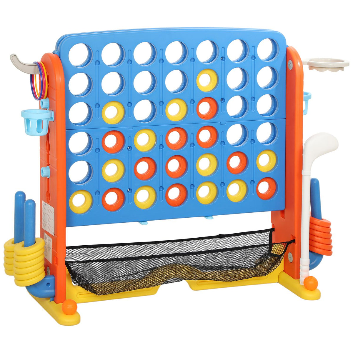 4-in-1 Game Set, Adjustable, Plastic, Colorful