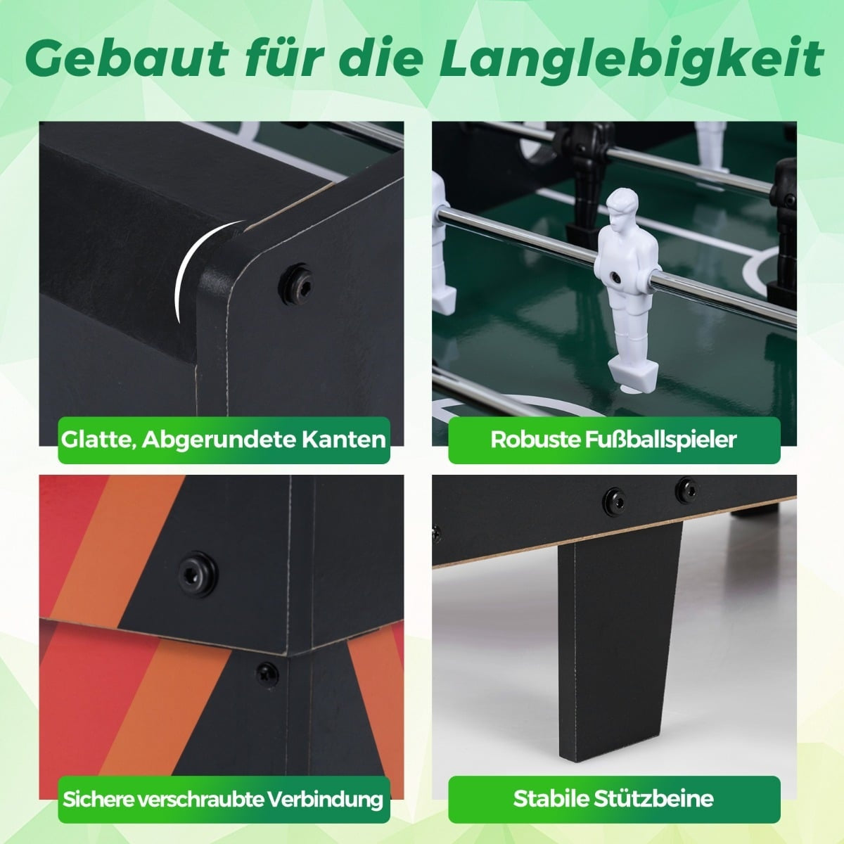 4-in-1 Game Table: Foosball, Billiards, Tennis, Hockey