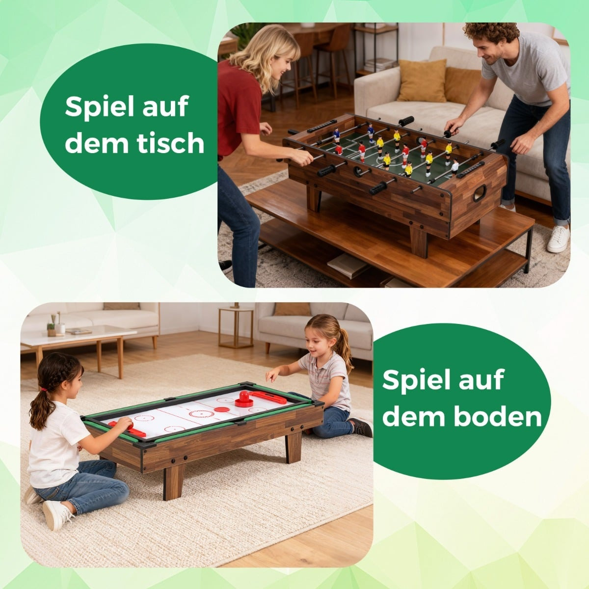 4-in-1 Game Table: Foosball, Pool, Air Hockey, Ping Pong