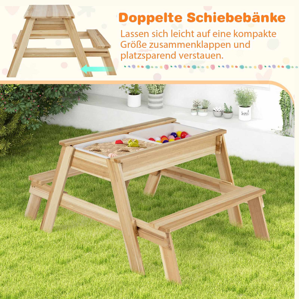 4-in-1 Kids Play Table with Storage & Removable Lid