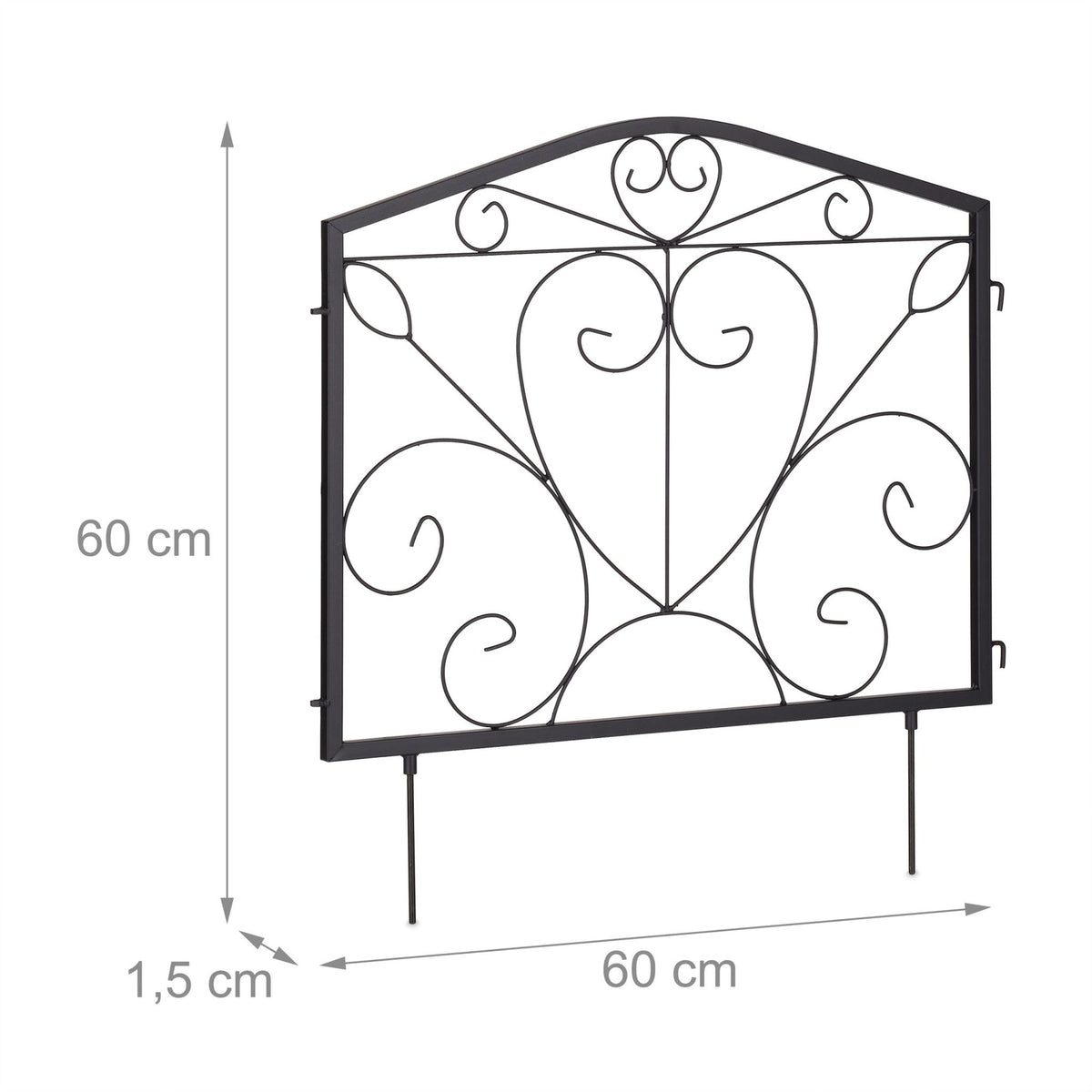 4-part flower bed fence in metal