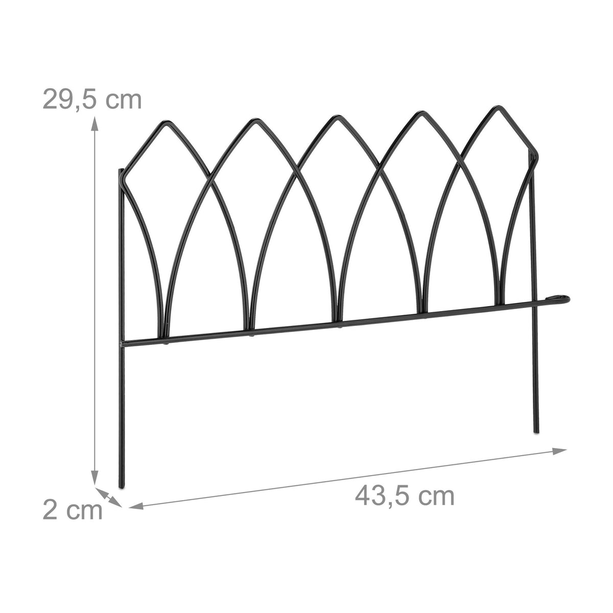 4-part flower bed fence in metal