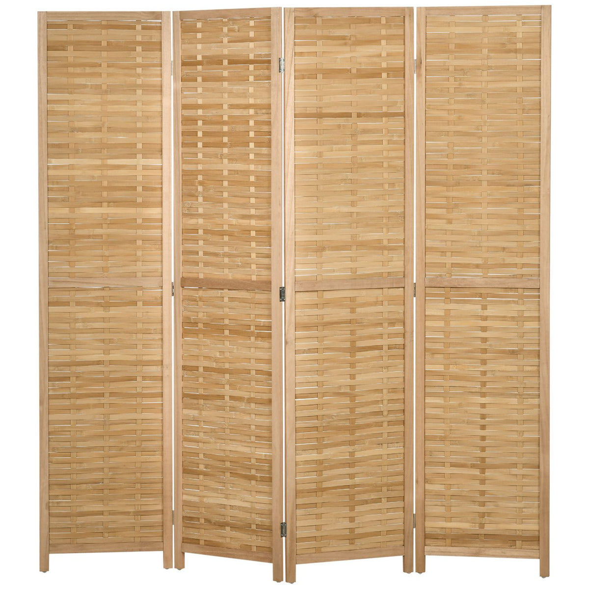 4-part screen, room divider, 160 x 170 cm partition, foldable privacy screen, room divider made of bamboo, privacy screen for living room, bedroom, natural