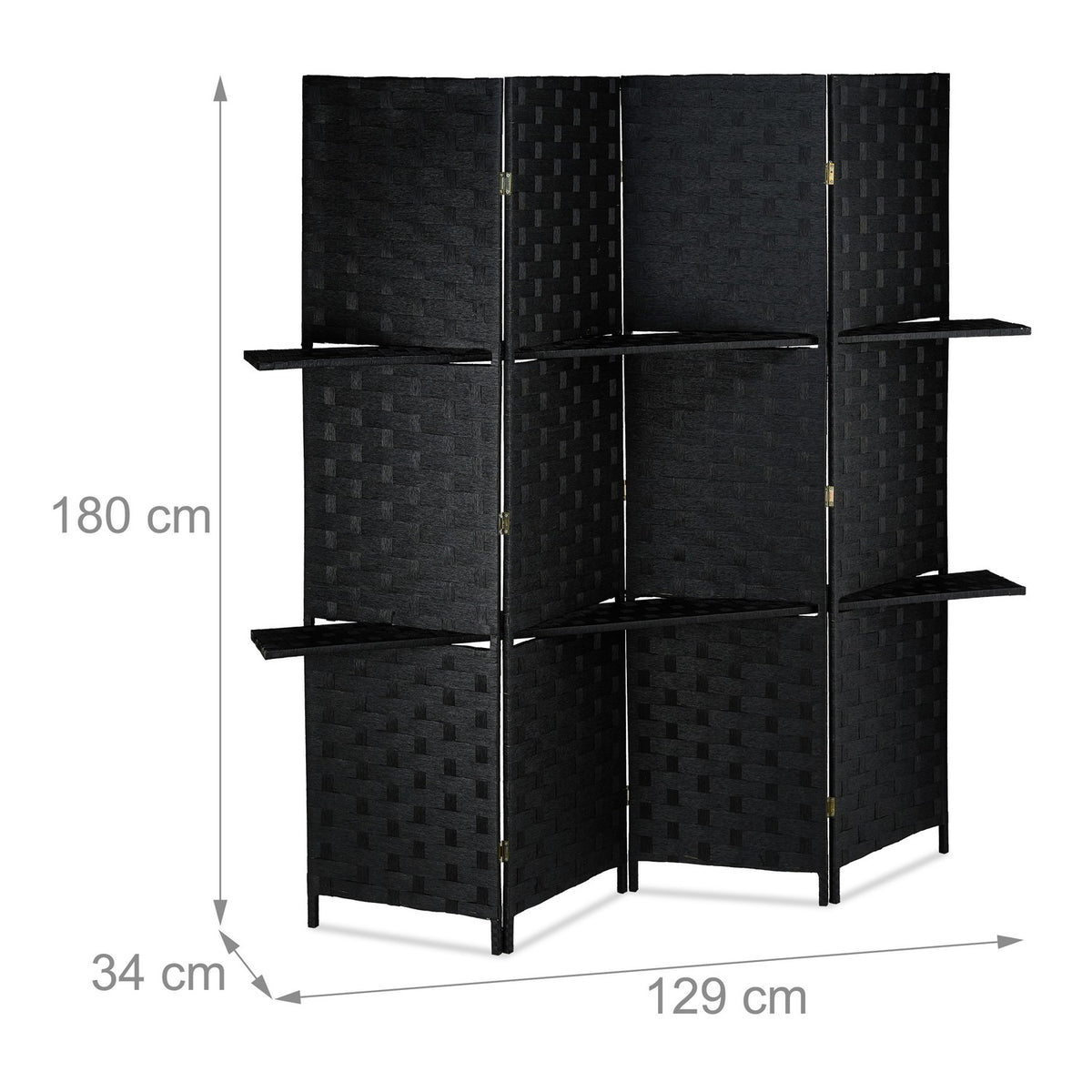 4-part screen with shelves