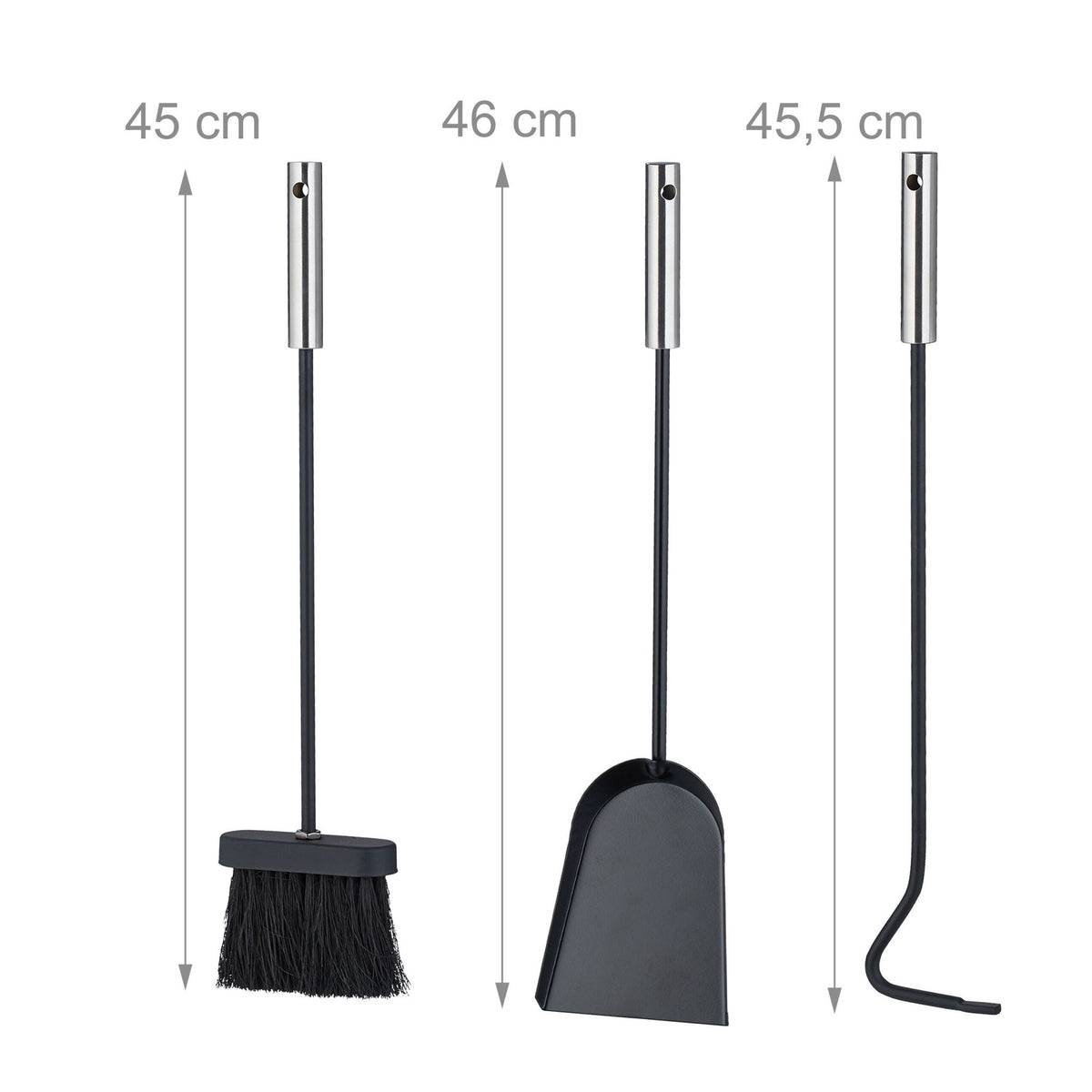 4-piece fireplace set in black