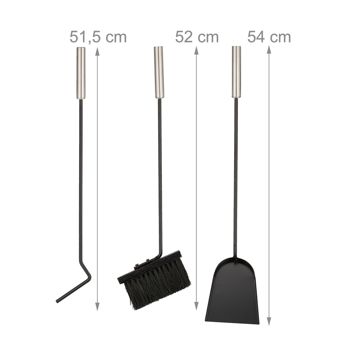 4-piece fireplace set in black