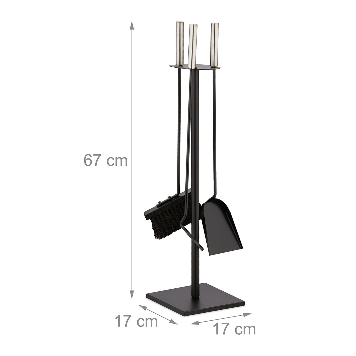 4-piece fireplace set in black