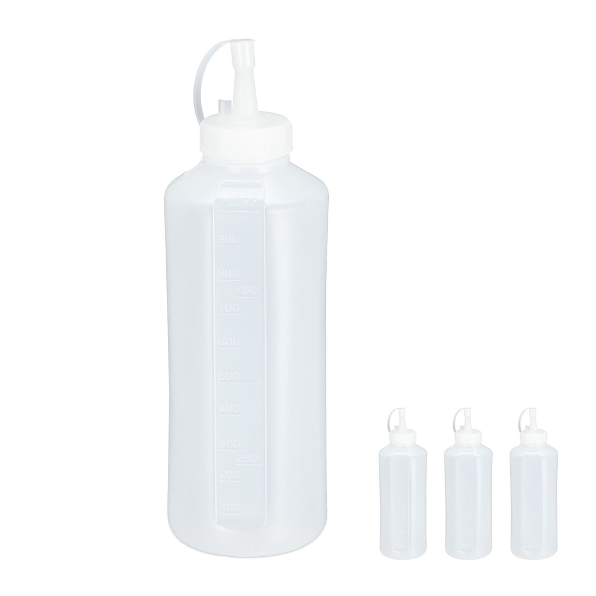 4x Squeeze Bottles 1000ml