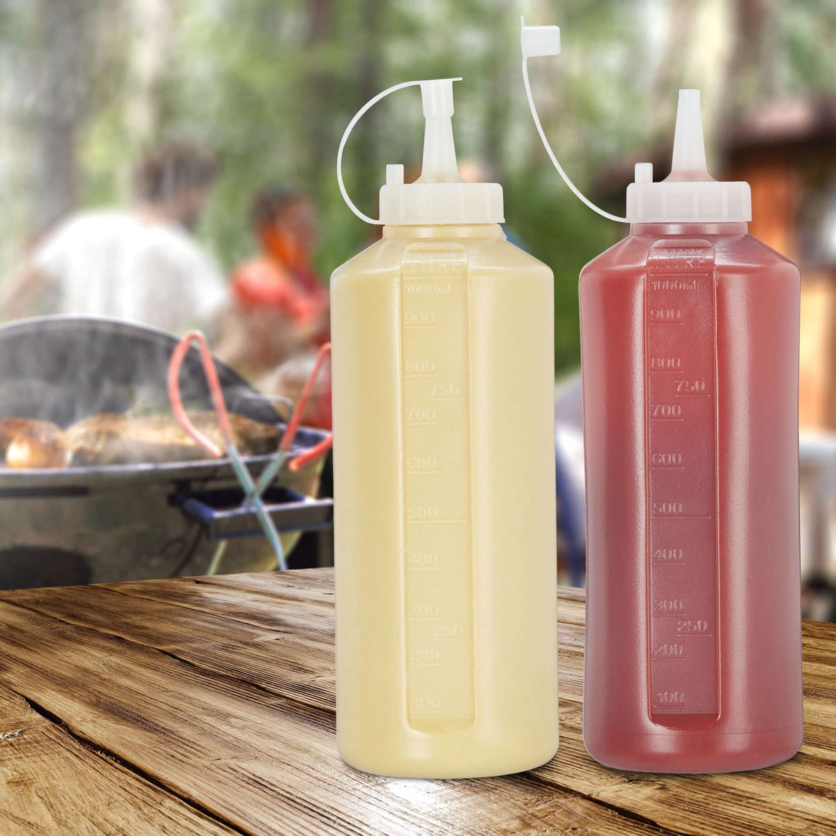 4x Squeeze Bottles 1000ml