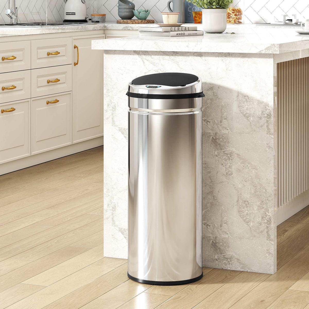 50L Stainless Steel Automatic Sensor Trash Can