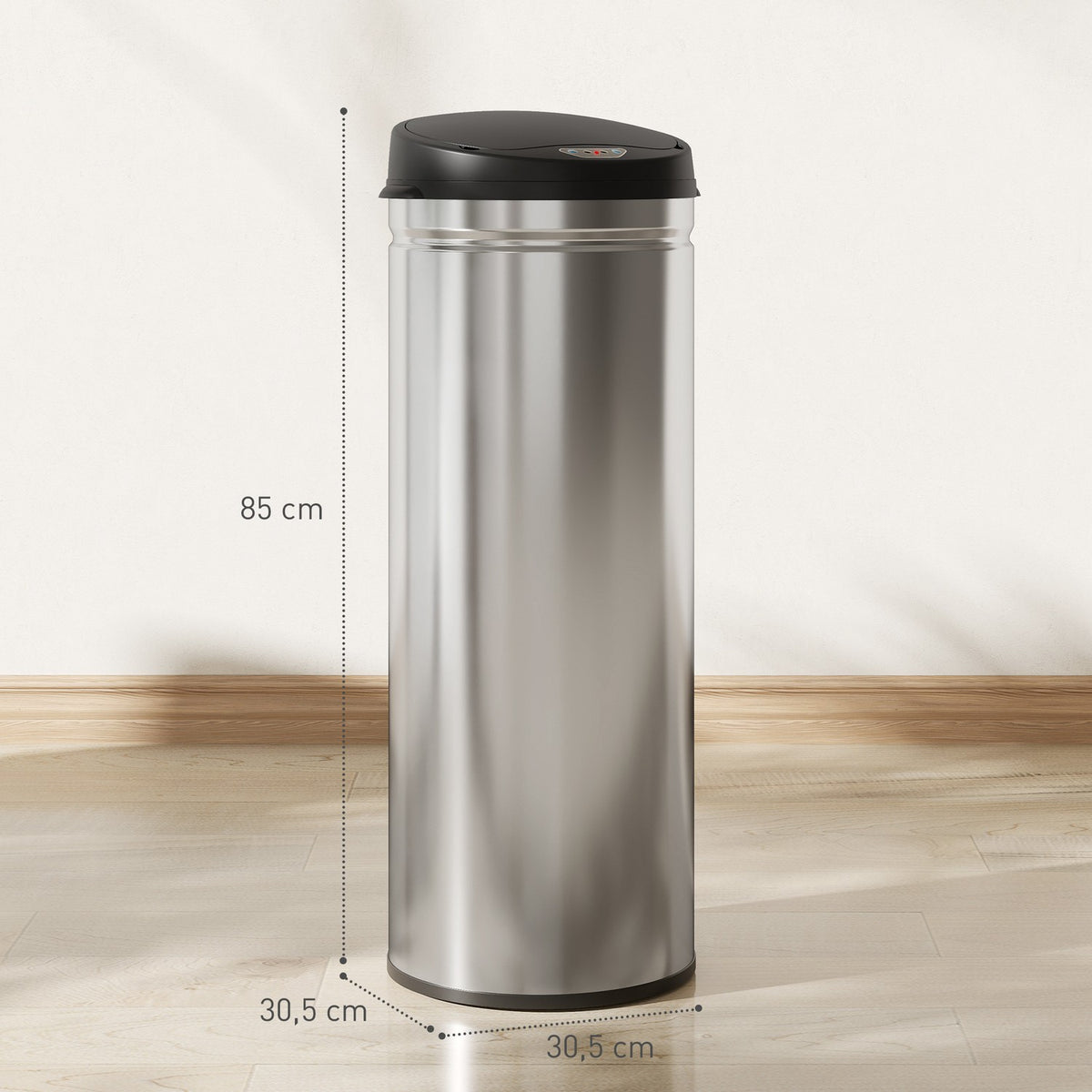 50L Stainless Steel Sensor Bin, Soft-Close, Touchless