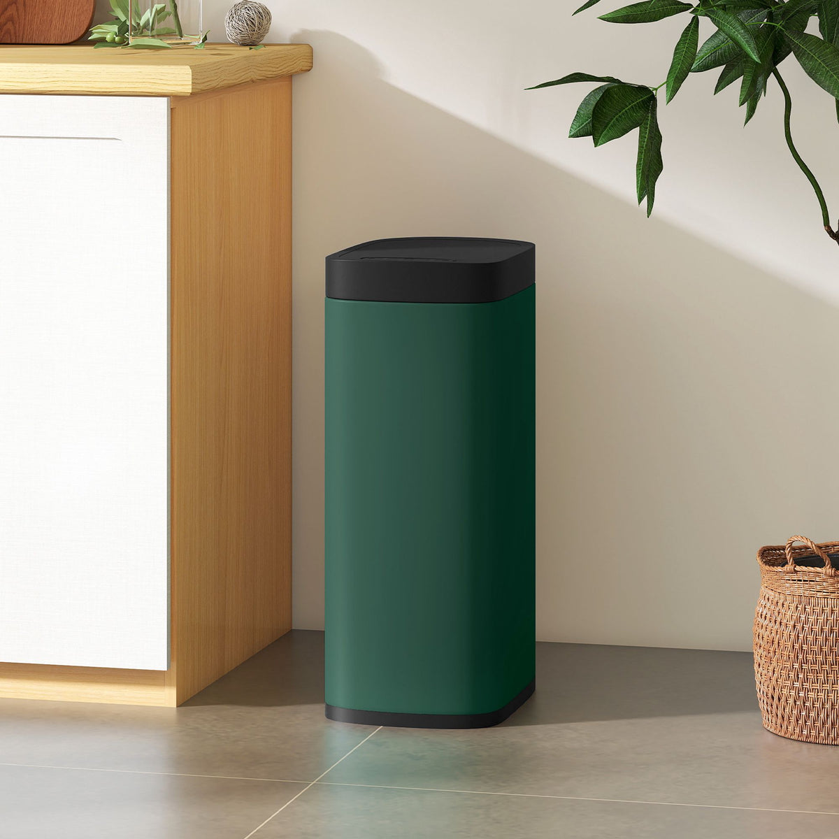 50L Touchless Sensor Trash Can, Fingerprint-Resistant Metal