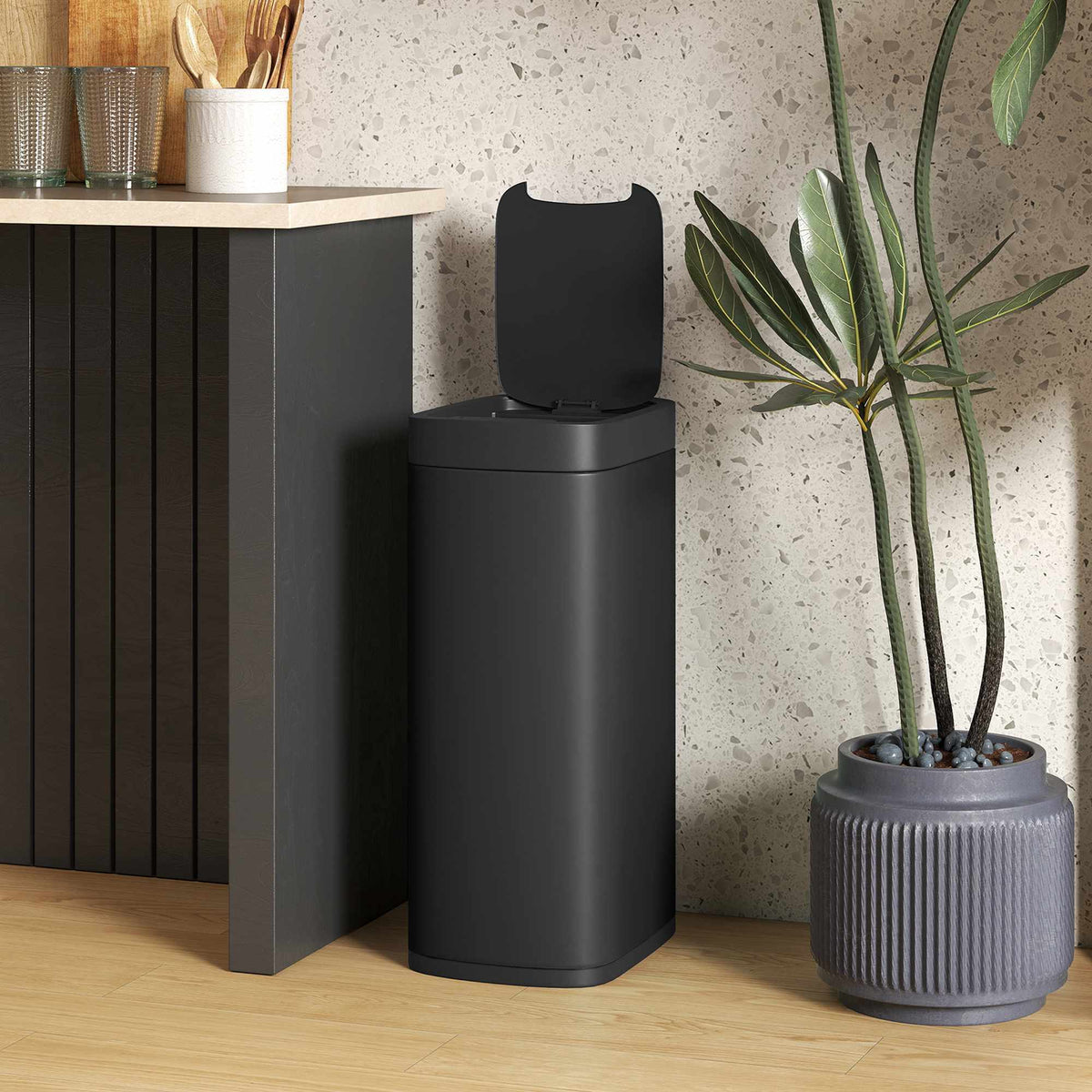 50L Touchless Sensor Trash Can – Fingerprint Resistant Metal