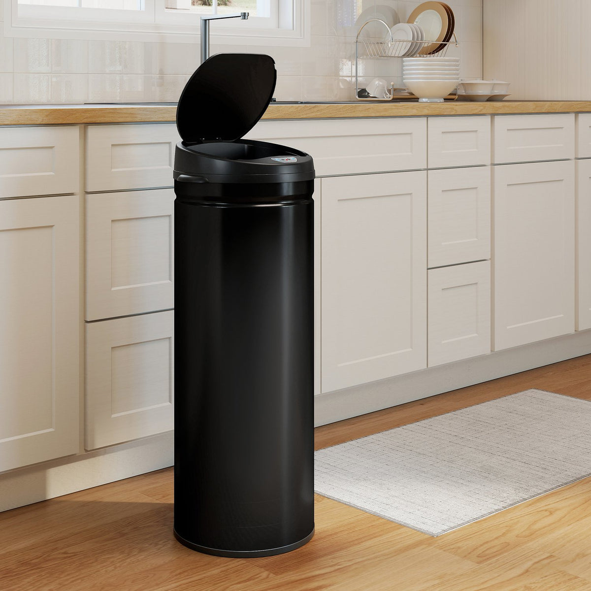 50L Touchless Stainless Steel Trash Can, Soft-Close