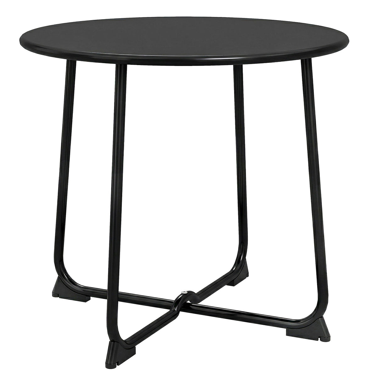 50 cm Round Outdoor Metal Table with Non-Slip Feet