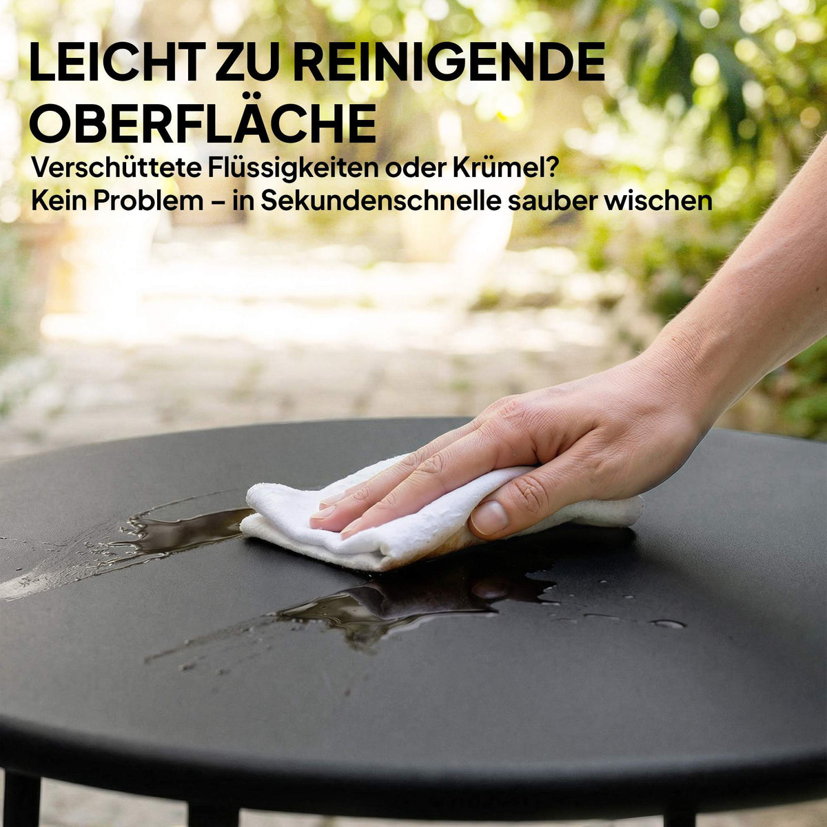 50 cm Round Outdoor Metal Table with Non-Slip Feet