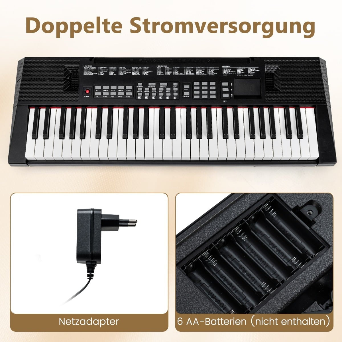 54-Key Electronic Keyboard with 200 Rhythms & Tones