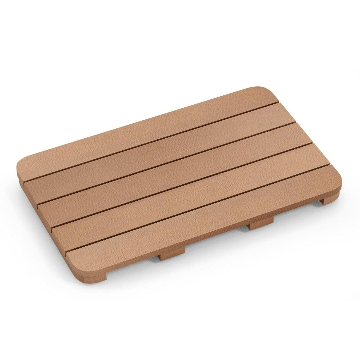55 x 34 cm toilet mat made of Hips wood design bath mat up to 150kg load capacity brown bathroom mat corrosion resistant rustproof durable