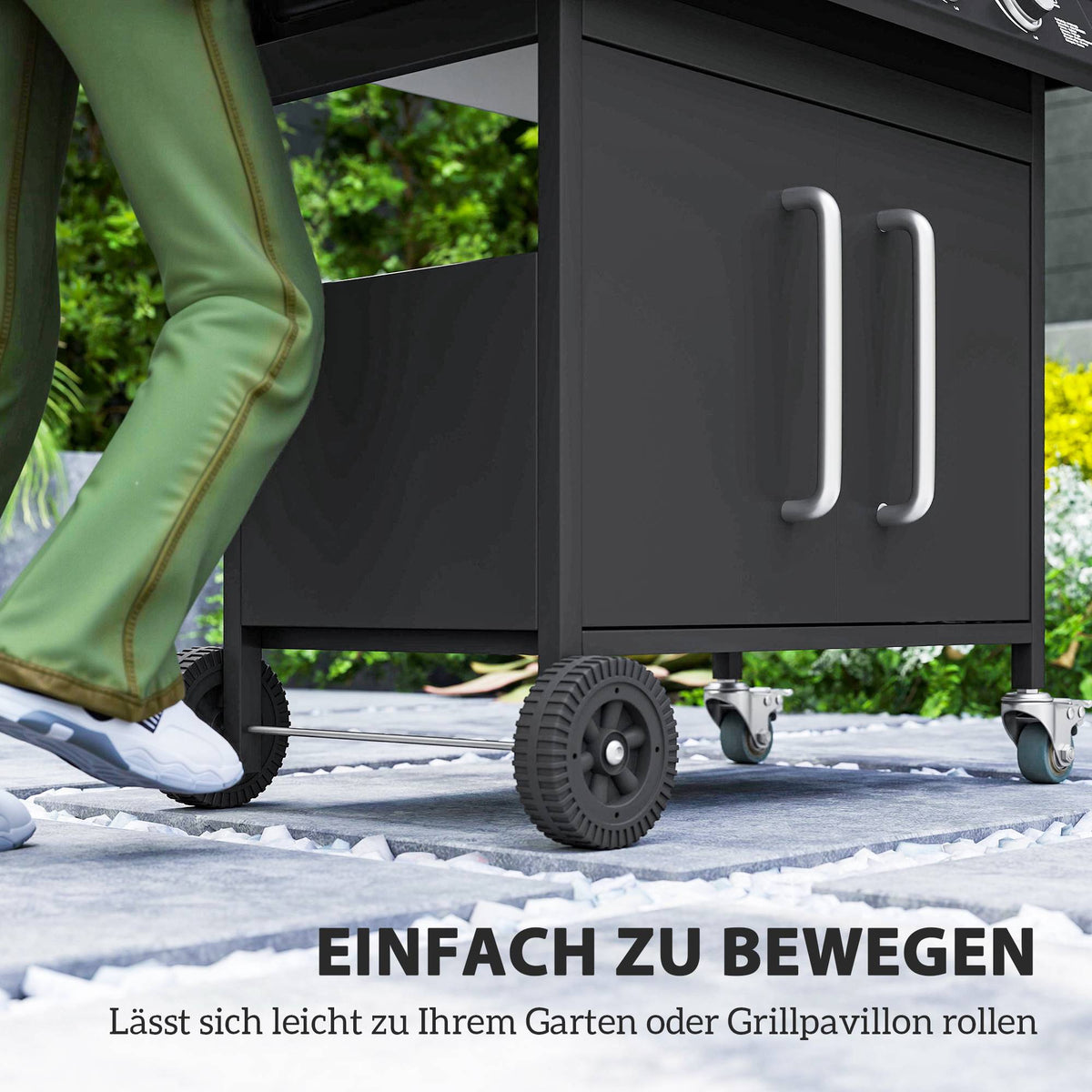 5-Burner Gas Grill with Side Burner, Black, 2394 cm²