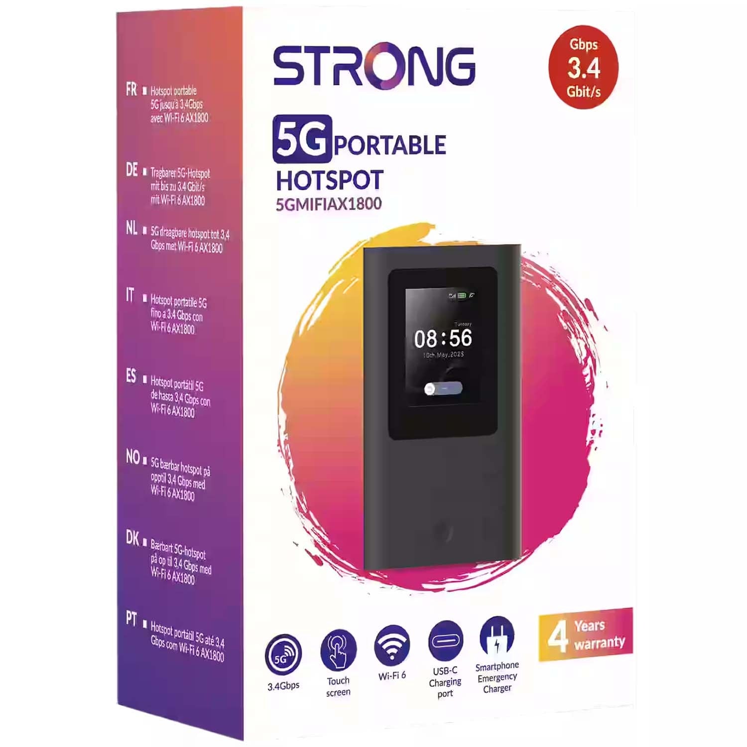 5G WiFi 6 Hotspot, 3.4 Gbps, AX1800 with Display