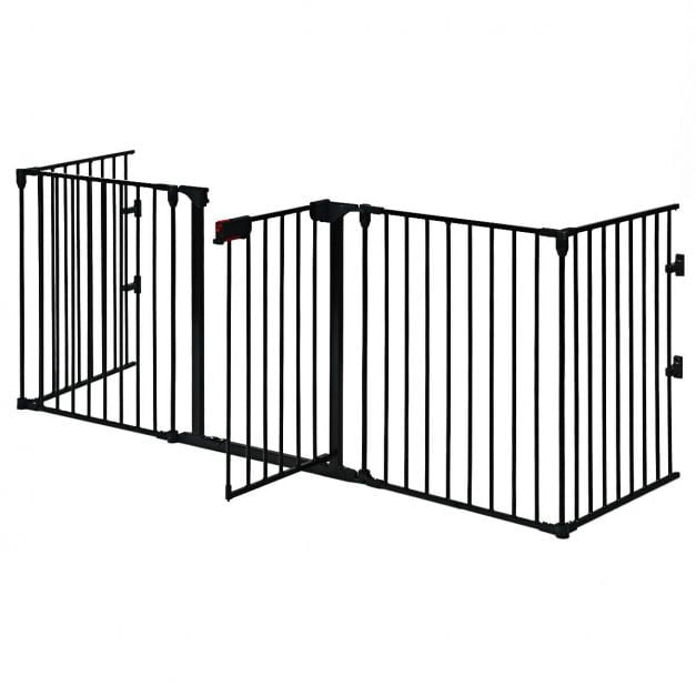 5-Panel Steel Baby Safety Gate, Playpen and Fireplace Barrier