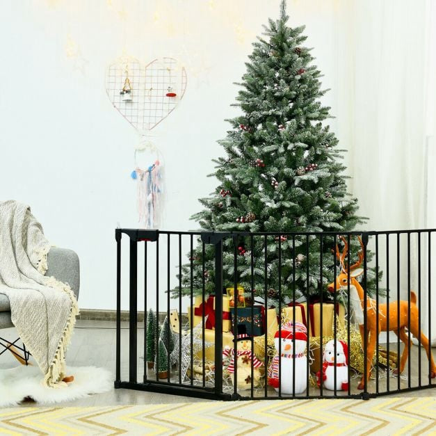 5-Panel Steel Baby Safety Gate, Playpen and Fireplace Barrier