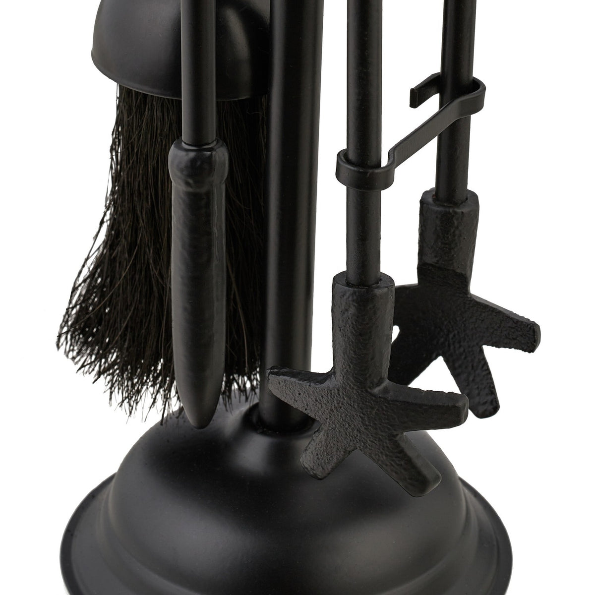 5-Piece Black Metal Fireplace Tool Set