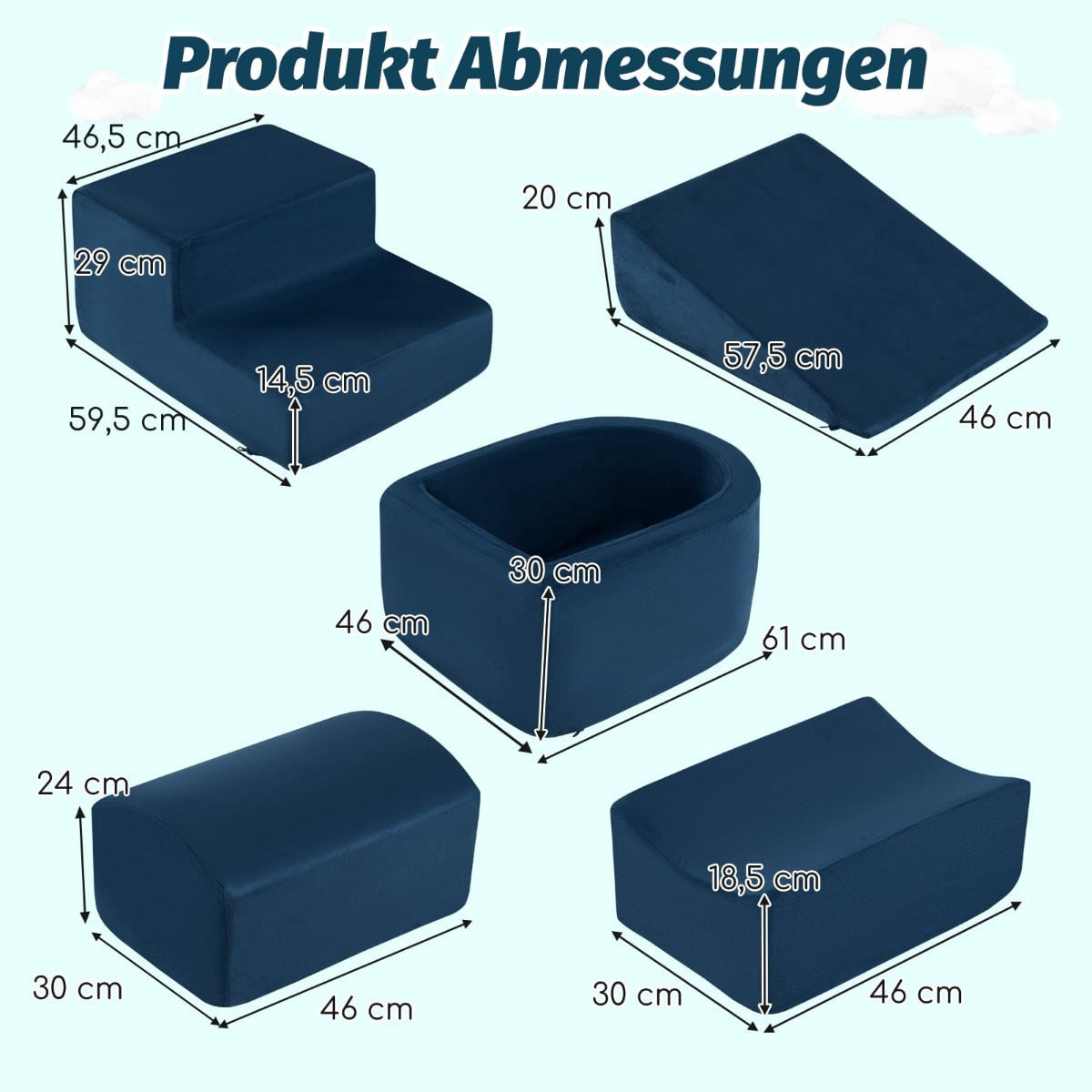 5-Piece Foam Climbing Blocks Set with Ball Pit