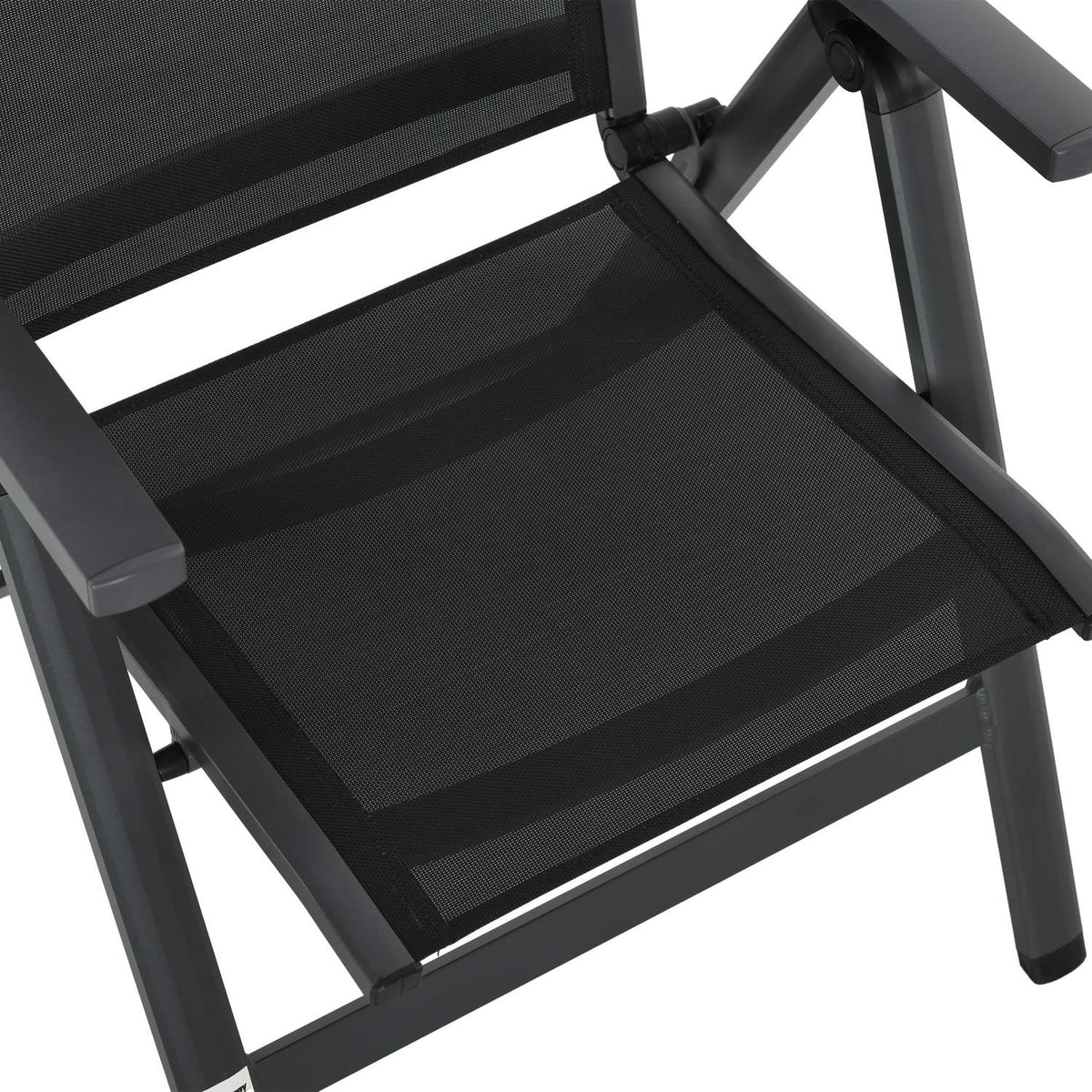 5-Piece Garden Furniture Set, Seating Set Including 1 Dining Table, 4 Folding Chairs, Balcony Furniture Set, Garden Set, Mesh, Black