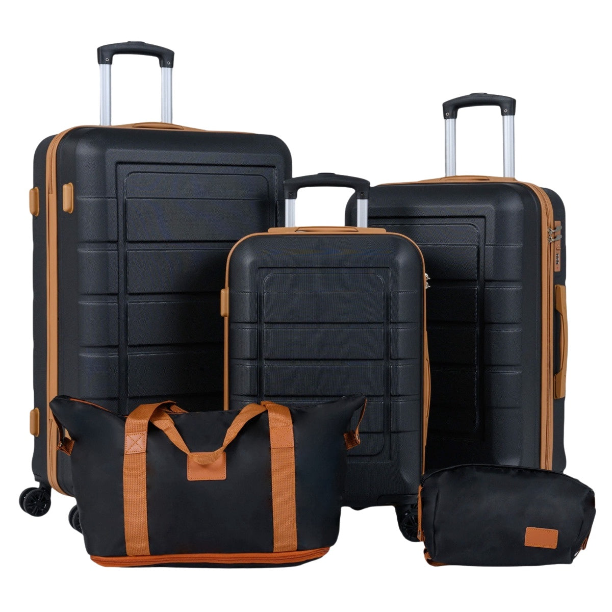 5-Piece Luggage Set, TSA Lock, Spinner Wheels, Black