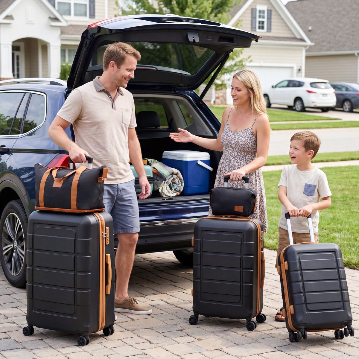 5-Piece Luggage Set, TSA Lock, Spinner Wheels, Black